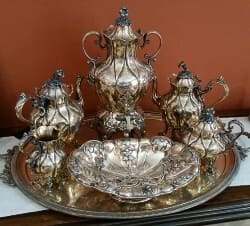 tea time in Britain antique tea service